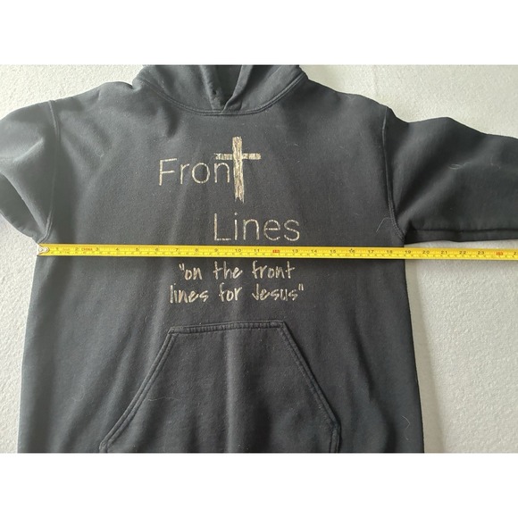Gildan Heavy Blend Unisex Hoodie Front Lines "On The Front Lines For Jesus" God - Picture 4 of 7